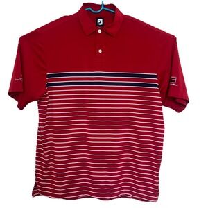 Foot‎ Joy Polo Shirt XLarge Red Striped Great Eagle Golf Club Arizona Traditions